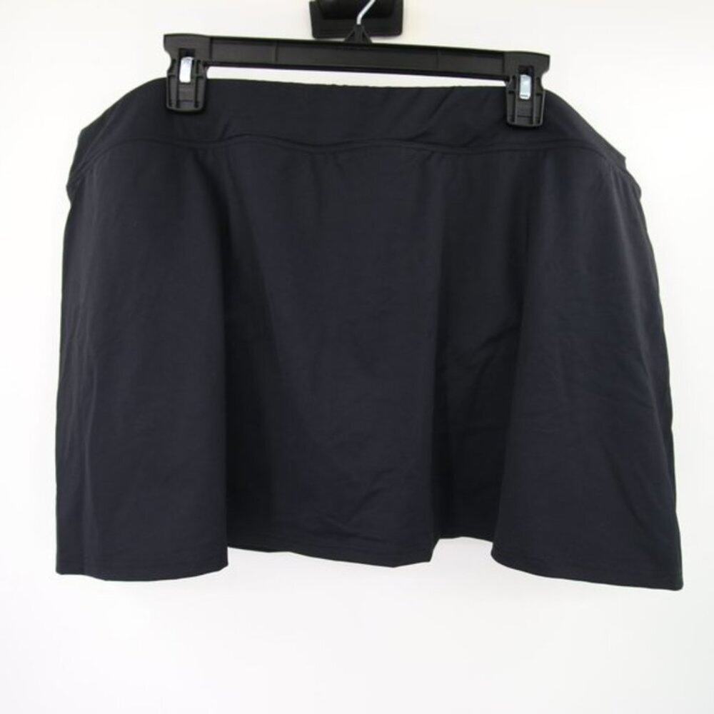 Lands End Black Swim Skirt Skort with Built-in Bikini Bottoms NWOT Size 22W